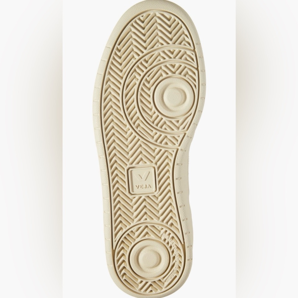 NIB. VEJA Women's V-10 Leather Sneakers, Gravel/Menthol/Parme, Size EUR38 (US7) - Picture 4 of 7